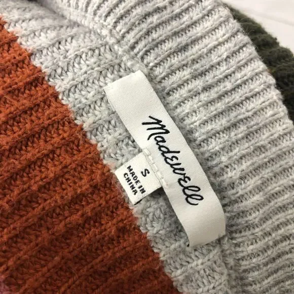 Madewell Womens Small Patch Pocket Pullover Sweater in Walton Stripe Long Sleeve - Picture 6 of 7